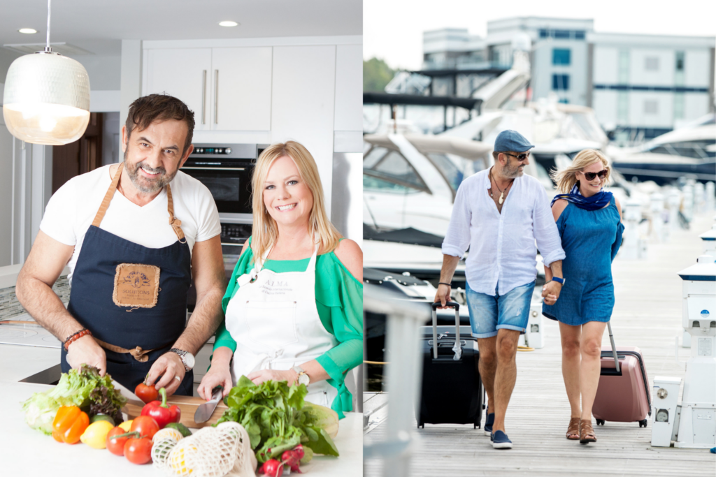 Mediterranean lifestyle founders cooking and traveling together